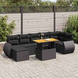 vidaXL 8-dijelni set vrtnih sofa od poliratana s jastucima crni | shoptok.hr