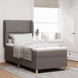 Box spring krevet Sivo-smeđa 190 x 90 cm tkanina - Sivo-smeđa 90 x 190 cm Dizajn s rombovima | shoptok.hr