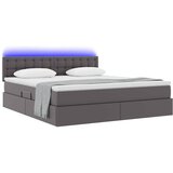Krevet s prostorom za pohranu s LED-om Siva 180 x 200 cm | Eponuda.com