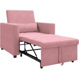 SOFA na razvlačenje Singl s kotačima Svijetlo ružičasta Baršun | Eponuda.com