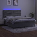  box spring s madracem LED svjetlosivi 160x200 cm baršun | shoptok.hr