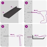  Polica na zidu s policom Zidne 4 pcs Crna 30 x 9 x 2 5 cm - Crna 30 x 9 cm 4 | shoptok.hr