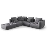 Micadoni Temno siva kotna sedežna garnitura iz tkanine bouclé (levi kot/v obliki črke L) Bloom – Home | Shoptok.si