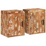  Noćni ormarić 2 pcs Smeđa Čvrsto drvo iz reciklaže | shoptok.hr