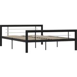 Furnova Posteljni okvir črn in bel kovinski 140x200 cm, (21939811) | Shoptok.si
