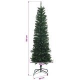  Umjetno usko božićno drvce s kuglicom 150 cm 150 LED lampica - 150 cm s LED-ima i ružičastim lopticama Zelena | shoptok.hr