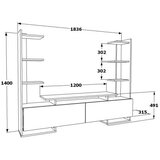 Hanah home ava - oak, white whiteoak tv stand | Eponuda.com