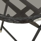  3-dijelni vrtni bistro set od poliratana i stakla crni | shoptok.hr