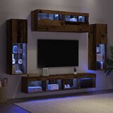  Set TV komoda S LED lampica 6 pcs Staro drvo Konstruirano drvo | Eponuda.ba