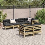  8-dijelni set vrtnih sofa s jastucima od impregnirane borovine | Eponuda.com