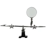 Soldering holder with magnifying glass