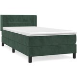 Maison Chic Box spring postelja - Vzmetna postelja z vzmetnico temno zelen 90x190 cm žamet SL14255, (21900597) Cene