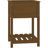 Maison Chic Visoka greda - Greda - Cvetlični Lonec s polico medeno rjava 54x54x81 cm trdna borovina, (21788554) Cene