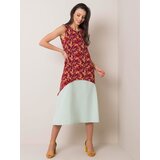 RUE PARIS Dress-2-SK-1221.07P-burgundy | Shoptok.si