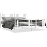  Metalni okvir kreveta uzglavlje i podnožje bijeli 180x200 cm | shoptok.hr