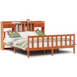 vidaXL Knjižna postelja brez vzmetnice vošč. rjava 200x200 cm borovina | Shoptok.si