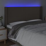  LED uzglavlje smeđesivo 163 x 16 x 118/128 cm od tkanine | shoptok.hr