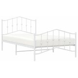 Metalni okvir kreveta s uzglavljem i podnožjem bijeli 100x200cm | Shoptok.si