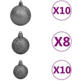  Umjetno božićno drvce 300 LED sa šarkama i kuglicama 210 cm | shoptok.hr