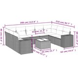  10-dijelni set vrtnih sofa od poliratana s jastucima sivi | shoptok.hr