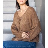  Brown tie-front sweater Sumaia | shoptok.hr