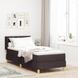  Krevet s opruga kutije Tamno smeđa i bijela 80 x 200 cm tkanina | shoptok.hr