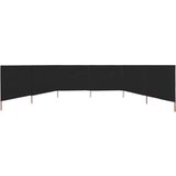 vidaXL 6-panelni vetrobran tkanina 800x80 cm črn, (20693111) | Shoptok.si
