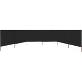 vidaXL Vjetrobran sa 6 panela od tkanine 800 x 80 cm crni | shoptok.hr