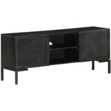 TV ormarić crni 115 x 30 x 46 cm od masivnog drva manga | shoptok.hr