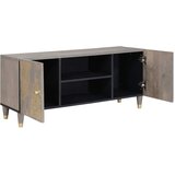 TV ormar s policom Siva 105 x 33 x 46 cm Čvrsto drvo manga | shoptok.hr