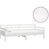  Dnevni ležaj s madracem 90 x 200 cm bijeli od masivne borovine | shoptok.hr