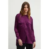 Max&co. Svilena srajca vijolična barva, 2416111052200