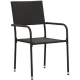  5-dijelni vanjski blagovaonski set od poliratana crni | shoptok.hr