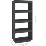 Ormarić za knjige / pregrada sivi 60x35x135 cm od borovine | shoptok.hr