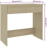 vidaXL Pisalna miza sonoma hrast 80x40x75 cm iverna plošča | Shoptok.si
