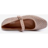 Boto Eco Suede Ballerinas Embellished with Jet Beige Tinara | ePonuda.com