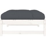  Vrtni tabure bijeli 120 x 80 cm od masivne borovine | shoptok.hr