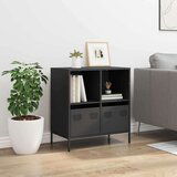 vidaXL Komoda črna 68x39x73,5 cm hladno valjano jeklo | Shoptok.si
