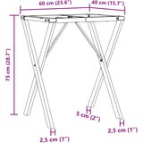  Noge za blagovaonski stol X-oblika 60x40x73 cm čelik | shoptok.hr