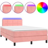  box spring s madracem LED ružičasti 120x200cm baršunasti | shoptok.hr