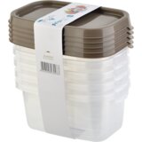 Pobeda Compani Doo Frigo posuda pravugaona, 0.5l, set od 5 komada, Moka | Eponuda.com