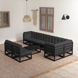 The Living Store Vrtna sedežna garnitura 9-delna z blazinami trdna borovina - Vrtna Sedežna Garnitura, (21477003) | Shoptok.si
