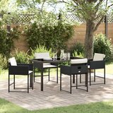 vidaXL set za vrtno jedilnico s 5 kosi in blazinami črnega poly ratana | Shoptok.si