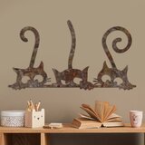 Opviq zidna dekoracija Rusty Cats 1, 33x60 cm, Braon Cene
