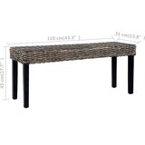  Klupa crna 110 cm prirodni ratan kubu i masivno drvo mahagonija | shoptok.hr