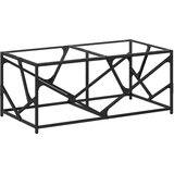 Maison Chic Klubska mizica - kavna mizica - Nizka mizica s stekleno površino 98,5x50x41 cm jeklo, (21752912) Cene