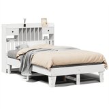 Maison Chic Posteljni okvir - Dvoposteljna postelja - Zakonska postelja brez vzmetnice bel 135x190 cm trdna borovina-J11311, (21774047) | Shoptok.si