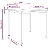  Jedilne mize 80 x 80 x 75 cm KOVINA, (5000268766) | Shoptok.si