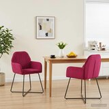  Trpezarijske stolice 2 pcs Baršun Vinska crvena 55 x 50 x 84 cm Cene