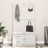 vidaXL Drevo za dvorano "SANDENS" bela 87x40x159,5 cm masivni les bora | Shoptok.si